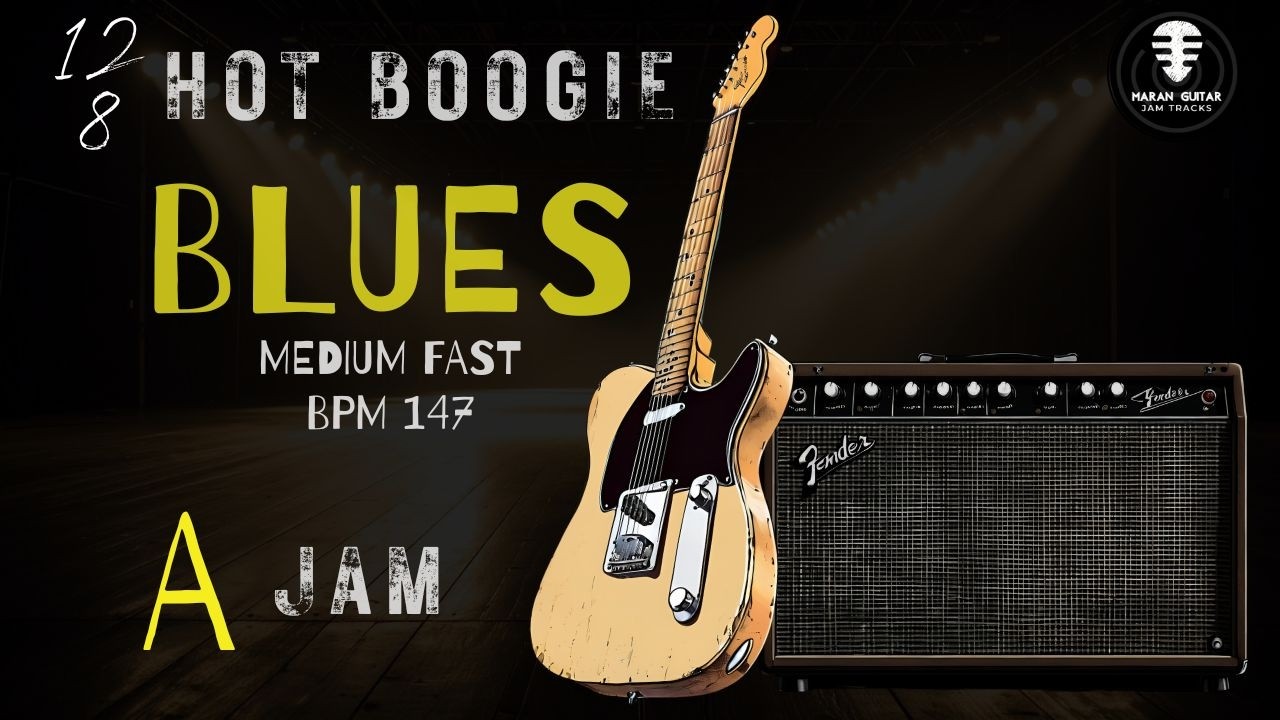 Medium Fast Boogie Blues  BPM 147 backing track - Jam in A