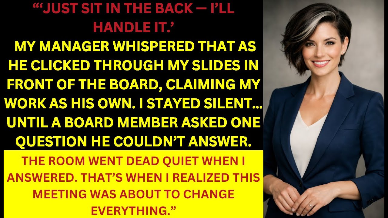 My Manager Cut Me Out of the Presentation I Built —The Board's First Question Turned the Tables Fast