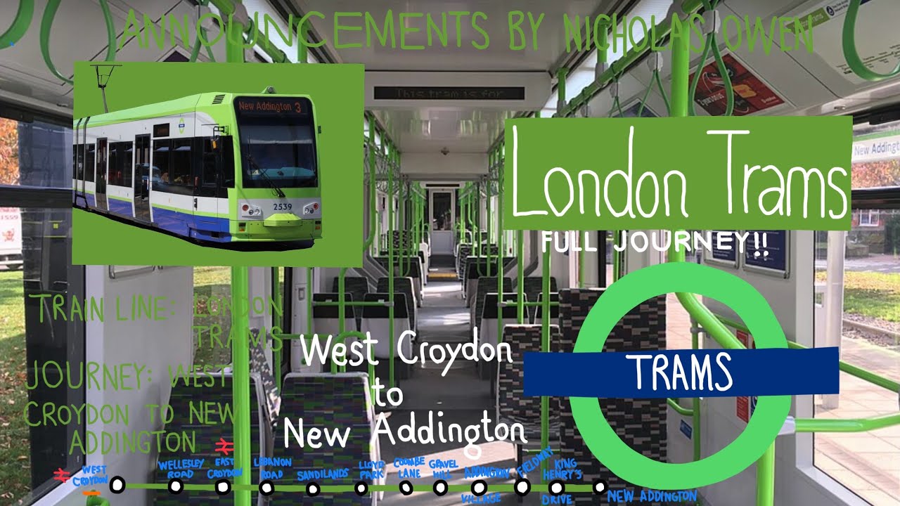 🟩LONDON TRAMS FULL JOURNEY!🚃🟩from West Croydon ➡️ New Addington ( CR4000 Bombardier stock )