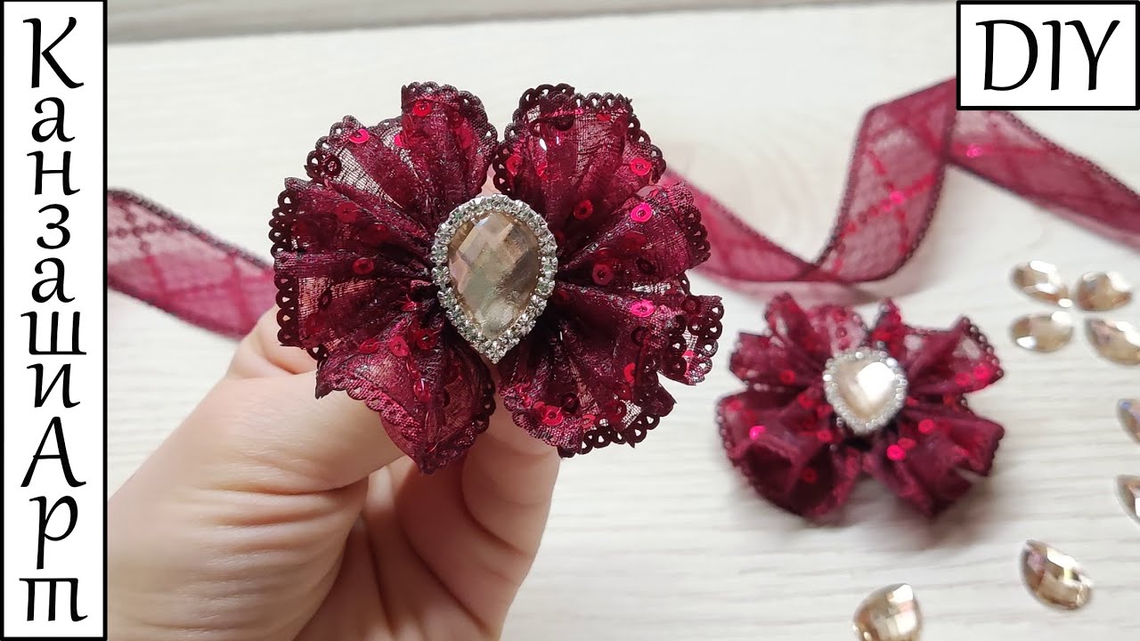 Мини волнушки на первые хвостики🎀 Мастер класс Канзаши 🎀