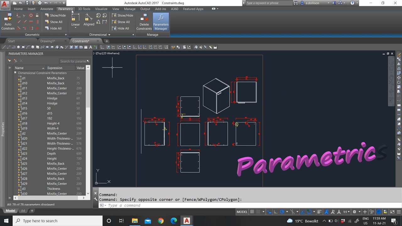 AutoCAD Parametric Part 1
