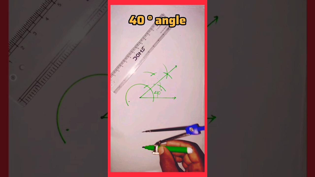 How to construct 40 degree angle using compass 🔥#maths #shortsvideo #shorts #short
