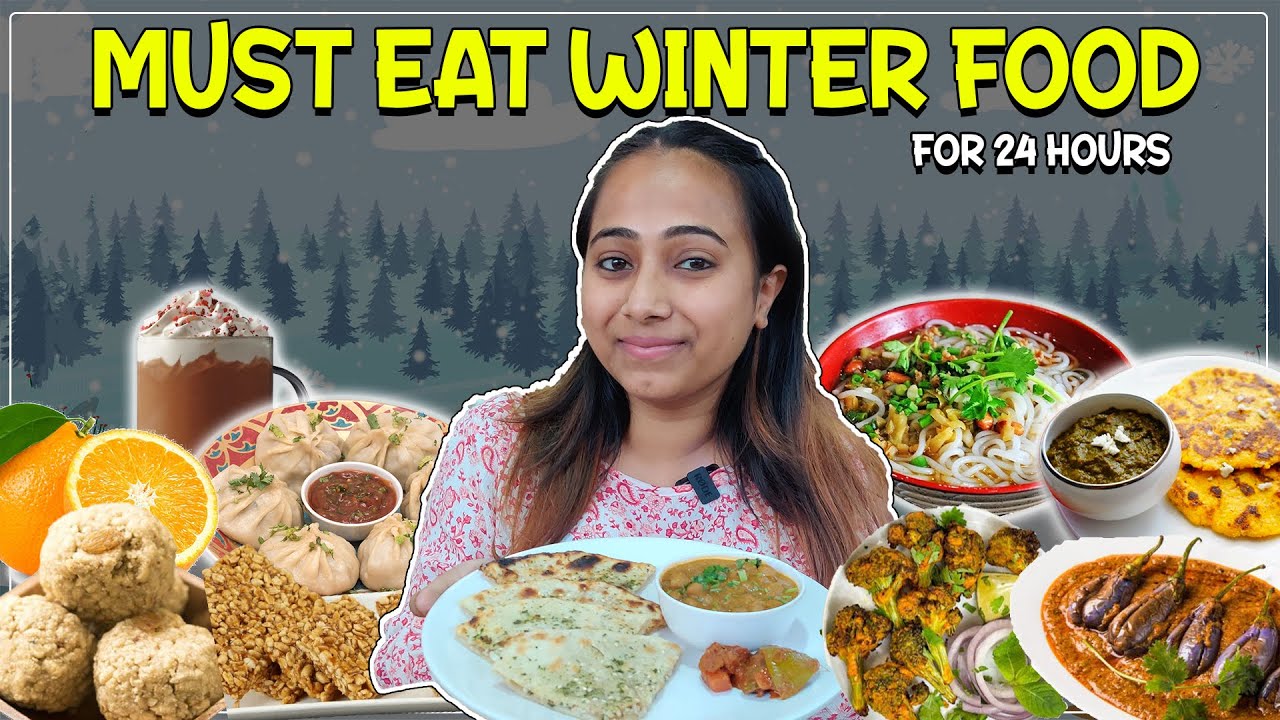 Eating only *WINTER FOOD* for 24 Hours | Food Challenge