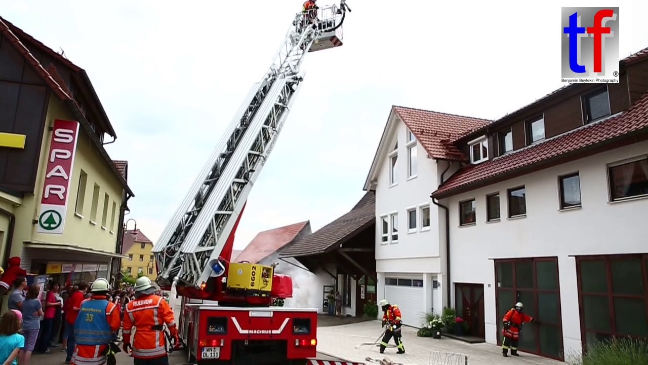 Structure Fire Drill / Übung Feuerwehr Kaisersbach+Alfdorf+Althütte+Welzheim, Germany,  27.06.2015.