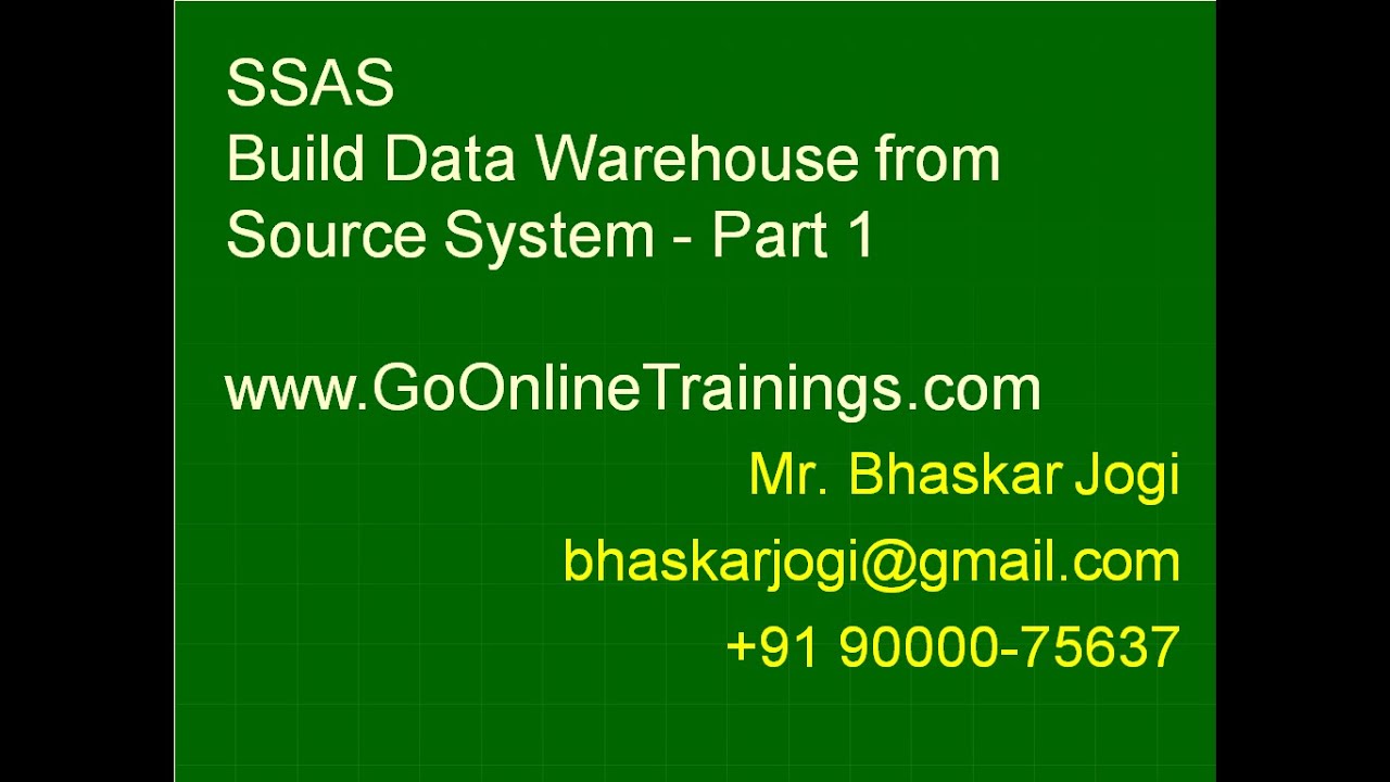 SSAS Part4 - Build Data Warehouse from Source System - Part 1