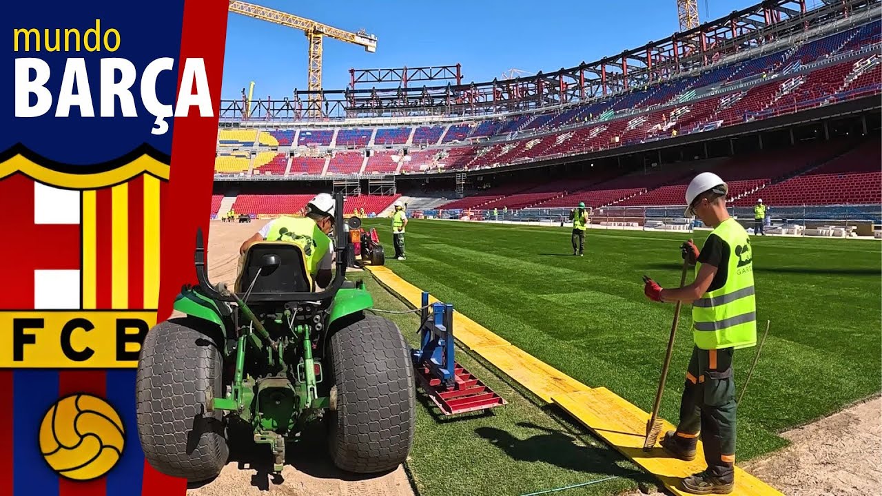 ¡El CÉSPED del nuevo Spotify Camp Nou YA ESTÁ AQUÍ!: Mira cómo avanza la obra del coliseo azulgrana