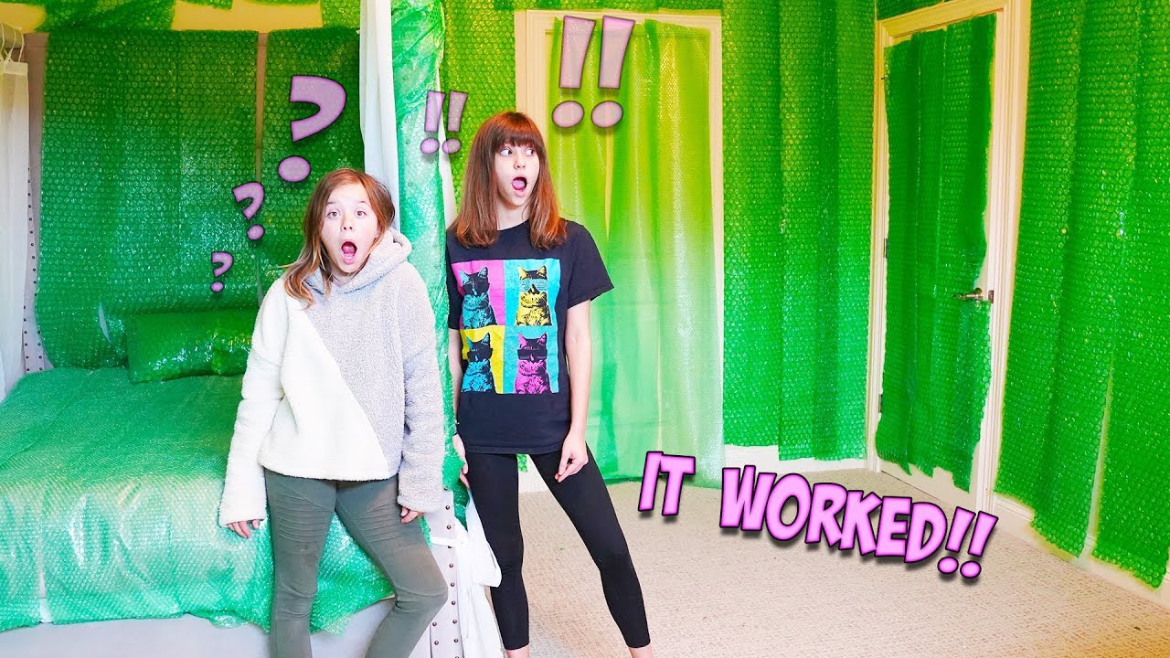 I BUBBLE WRAPPED MY SISTER'S ENTIRE BEDROOM!!