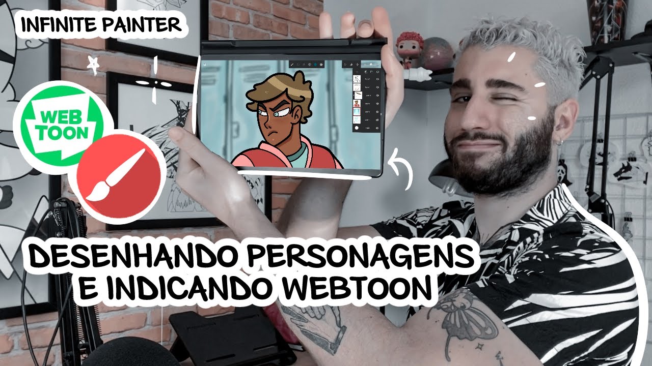 DESENHANDO PERSONAGENS NO INFINITE PAINTER + RECOMENDAÇÃO DE WEBTOON | TAB S6 LITE