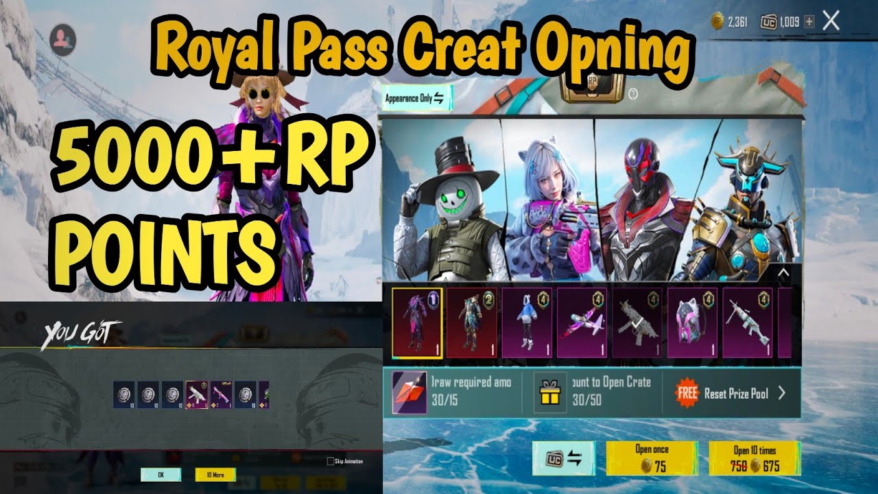 HOU TO GET MYTHIC CLOTHES IN BGMI / rp point crate opening bgmi trick / royal pass create opning 