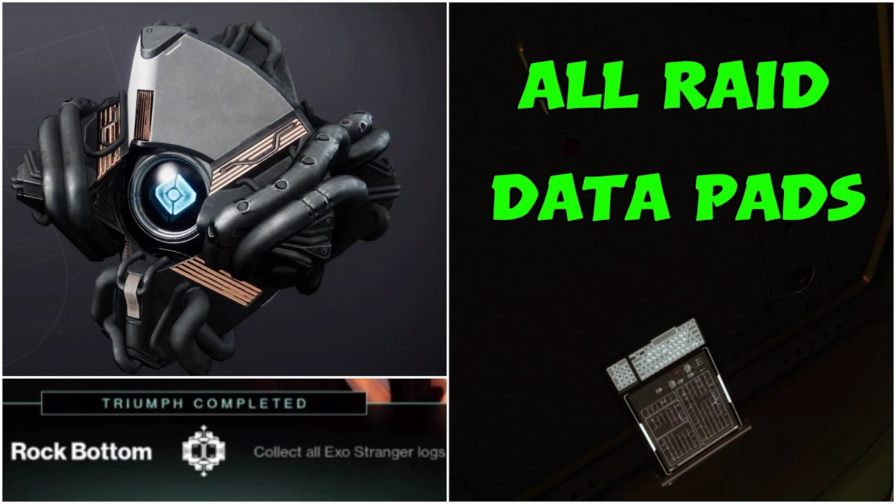 Exo Stranger Logs destiny 2/Deep Stone Crypt Raid Data Pads/Rock bottom triumph guide