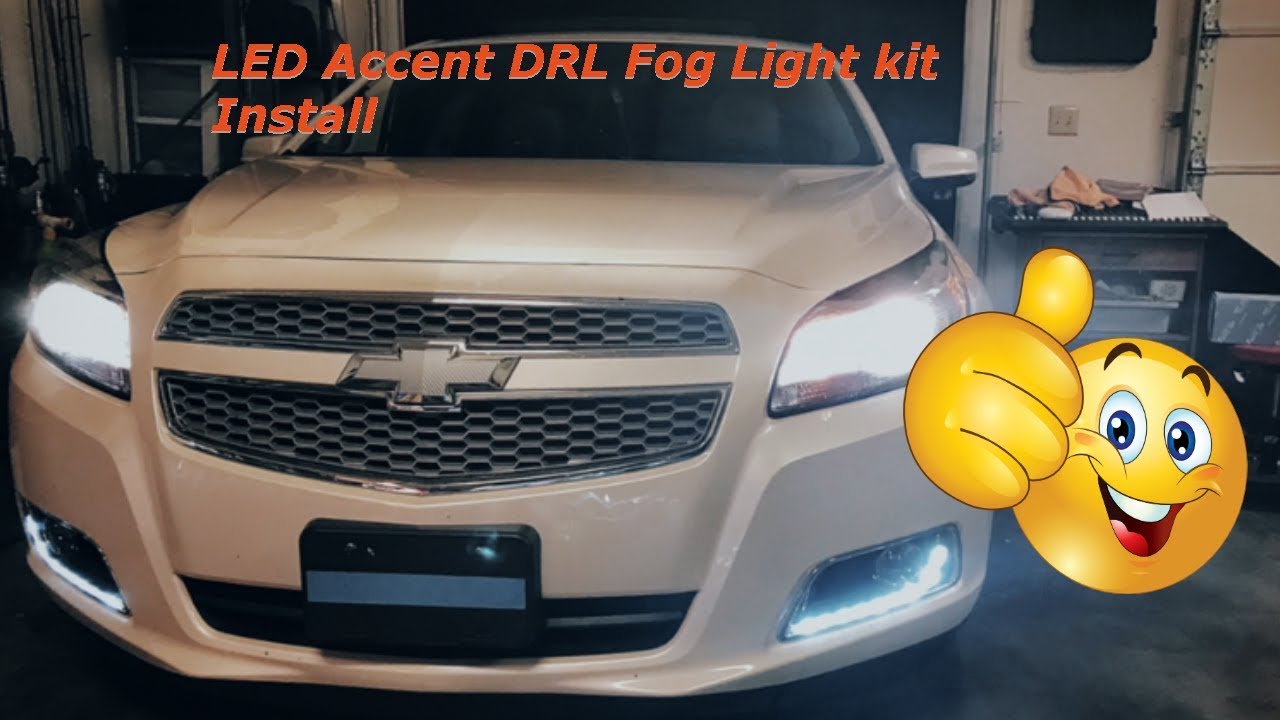 Установка комплекта противотуманных фар Turbo Malibu LED DRL Accent