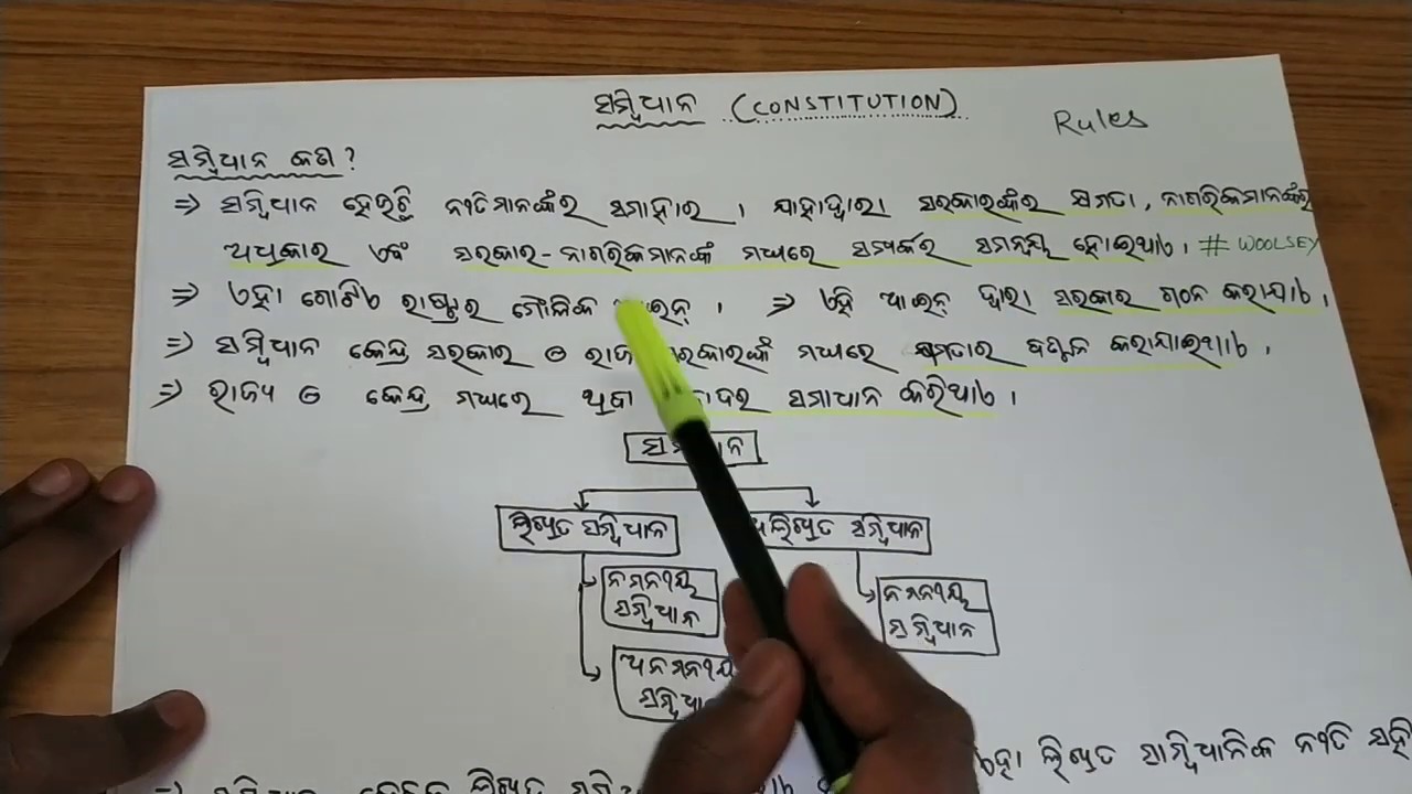 ସମ୍ବିଧାନ କଣ? ଏହାର ବିଶେଷତ୍ଵ କଣ? (ଭାଗ-୧)। What is constitution? Constitution in ODIA for BED and BED