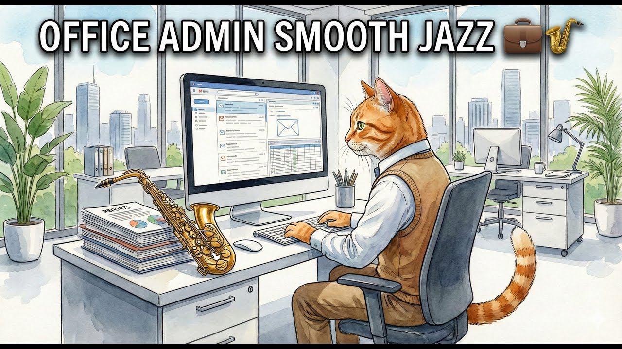 Office Admin Smooth Jazz 💼🎷 | Background Music for Emails, Reports & Focus Work