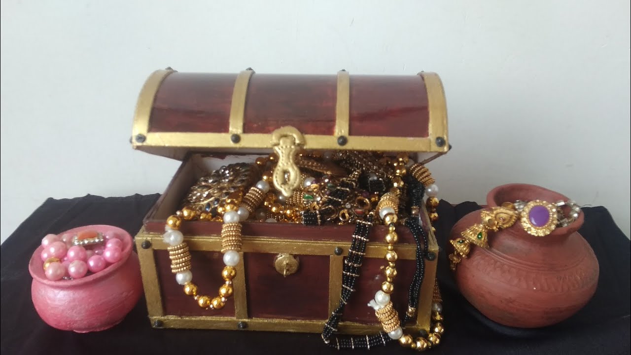 How to make Treasure box or treasure chest by using sunpack or cardboard sheet.