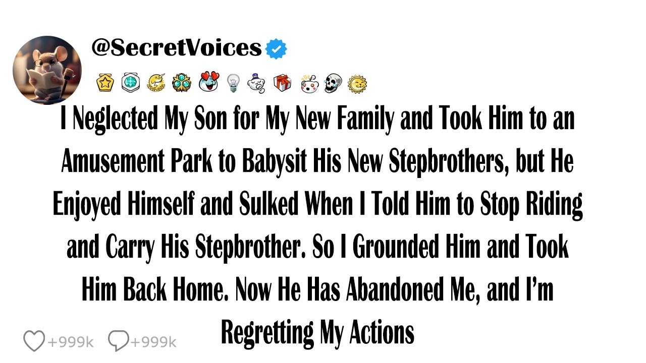 I Neglected My Son for My New Family and Took Him to an Amusement Park to Babysit His New Stepbro...