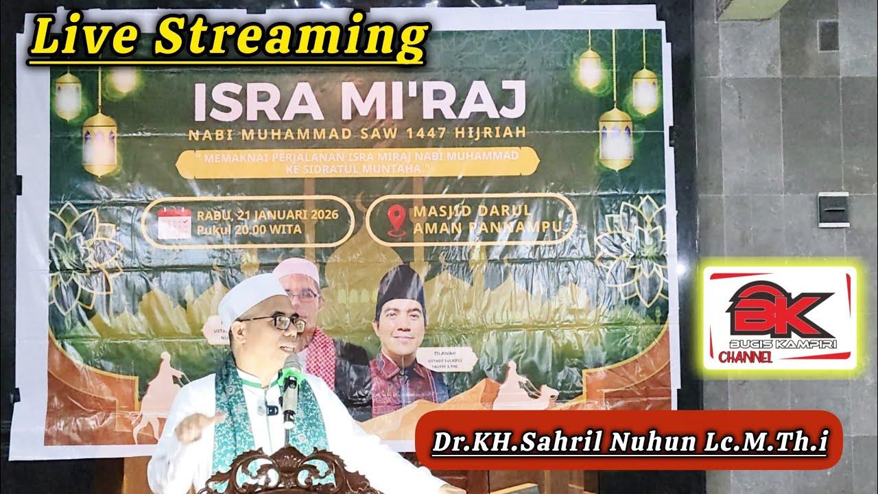 Bugis Kampiri sedang live sekarang!  Hikmah isra mi'raj Nabi Besar Muhammad SAW