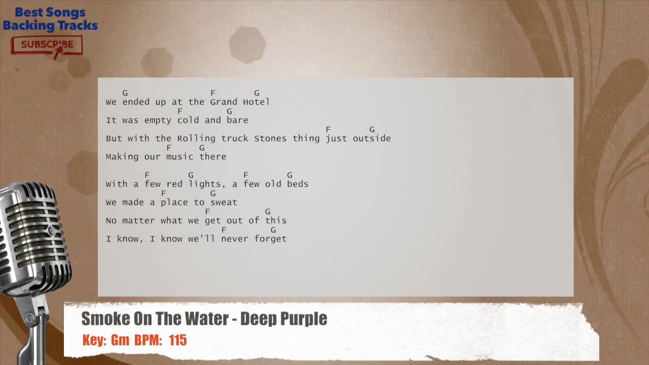 🎙 Smoke On The Water - Deep Purple Vocal Backing Track with chords and lyrics