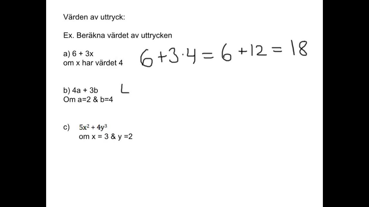1.5 Prio 9 Värde av ett uttryck