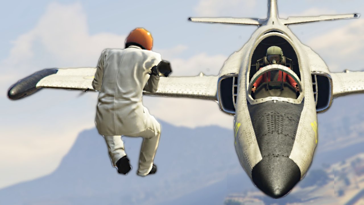 HE GOT STUCK ON MY WING! (GTA 5 Funny Moments)