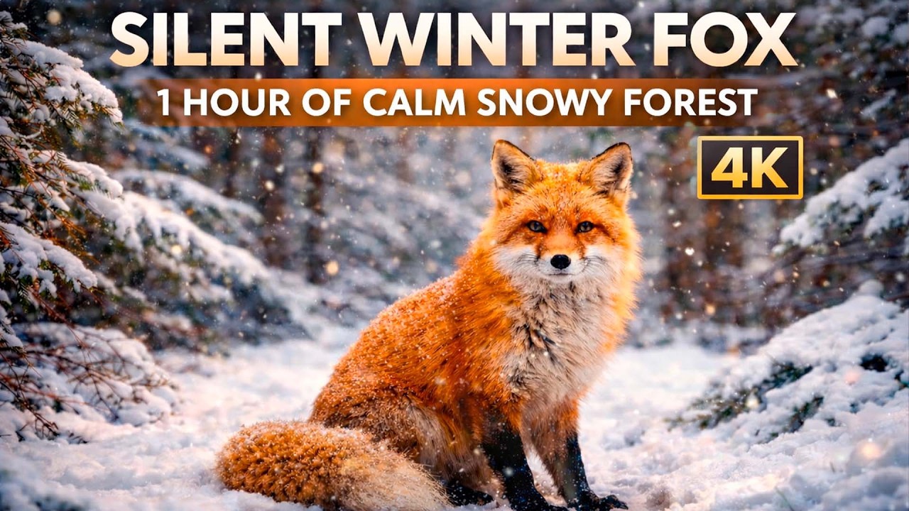 Red Fox in a Snowy Forest — Peaceful Winter Nature (1 Hour 4K)