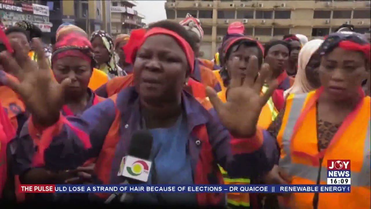 Zoomlion Workers' Protest: YEA beneficiaries under sanitation model demand payment of salary arrears