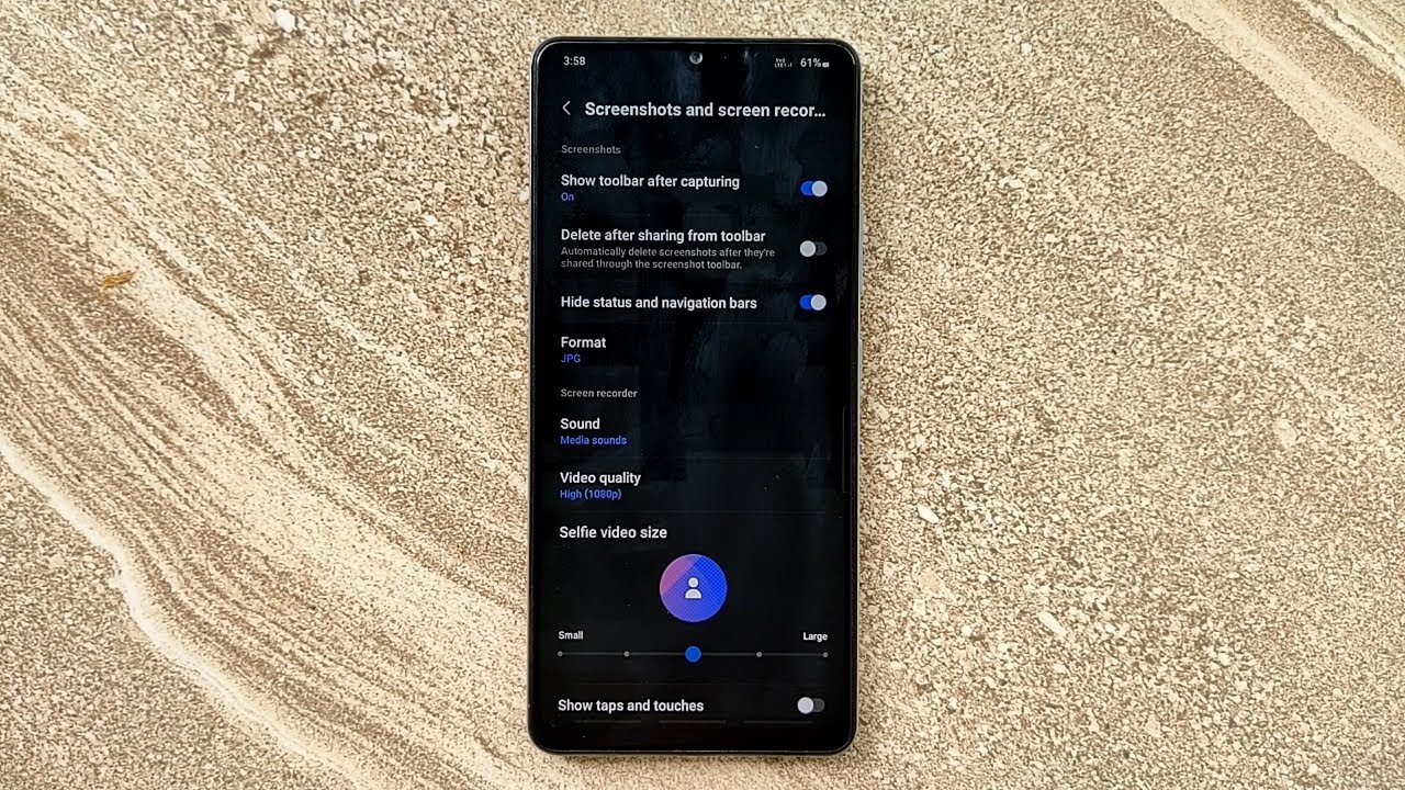 How to Hide Status bar and Navigation bar while recording screen in Samsung Galaxy A42 5G