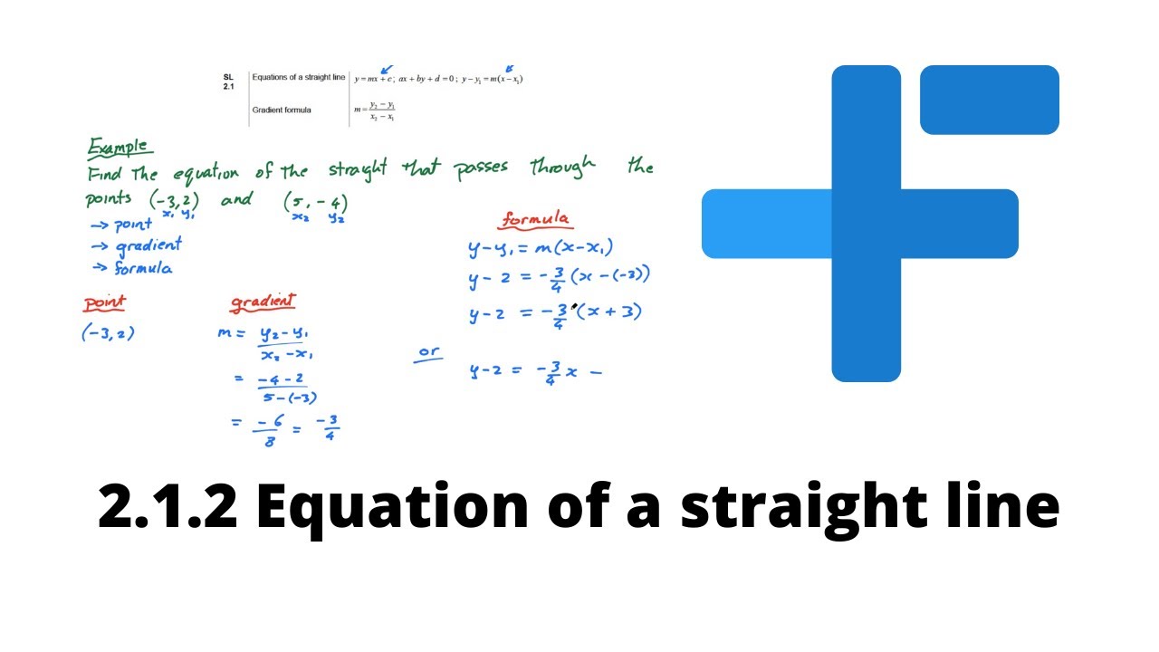 2.1.2 Equation of a straight line | IB math AA and AI | Mr. Flynn IB