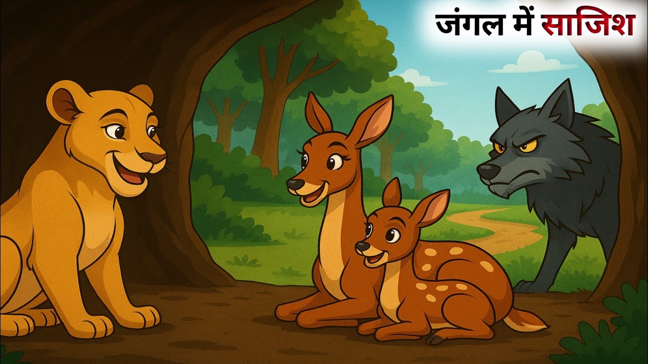 एक जंगल में साजिश की कहानी // Panchatantra Ki Kahaniyan // Hindi Cartoon