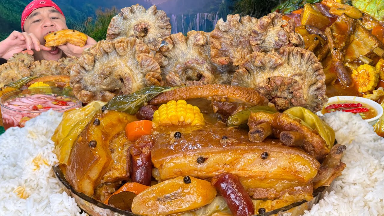 Pork Fats Pochero & Chichabu Chicharon Mukbang Pinoy Mukbang