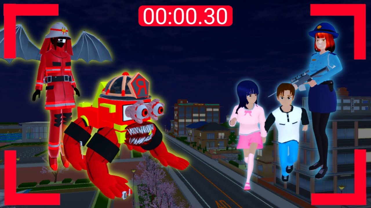 Yuta Mio panik CCTV merekam anomali truk damkar😱 sakura school simulator