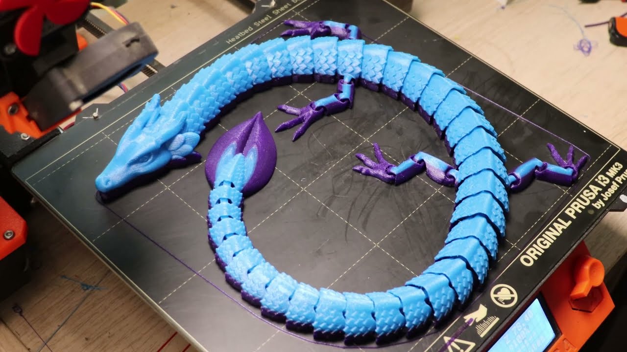 *** Týden 001 *** 🐉 3D tisk dráčka z PET-G Prusamentu