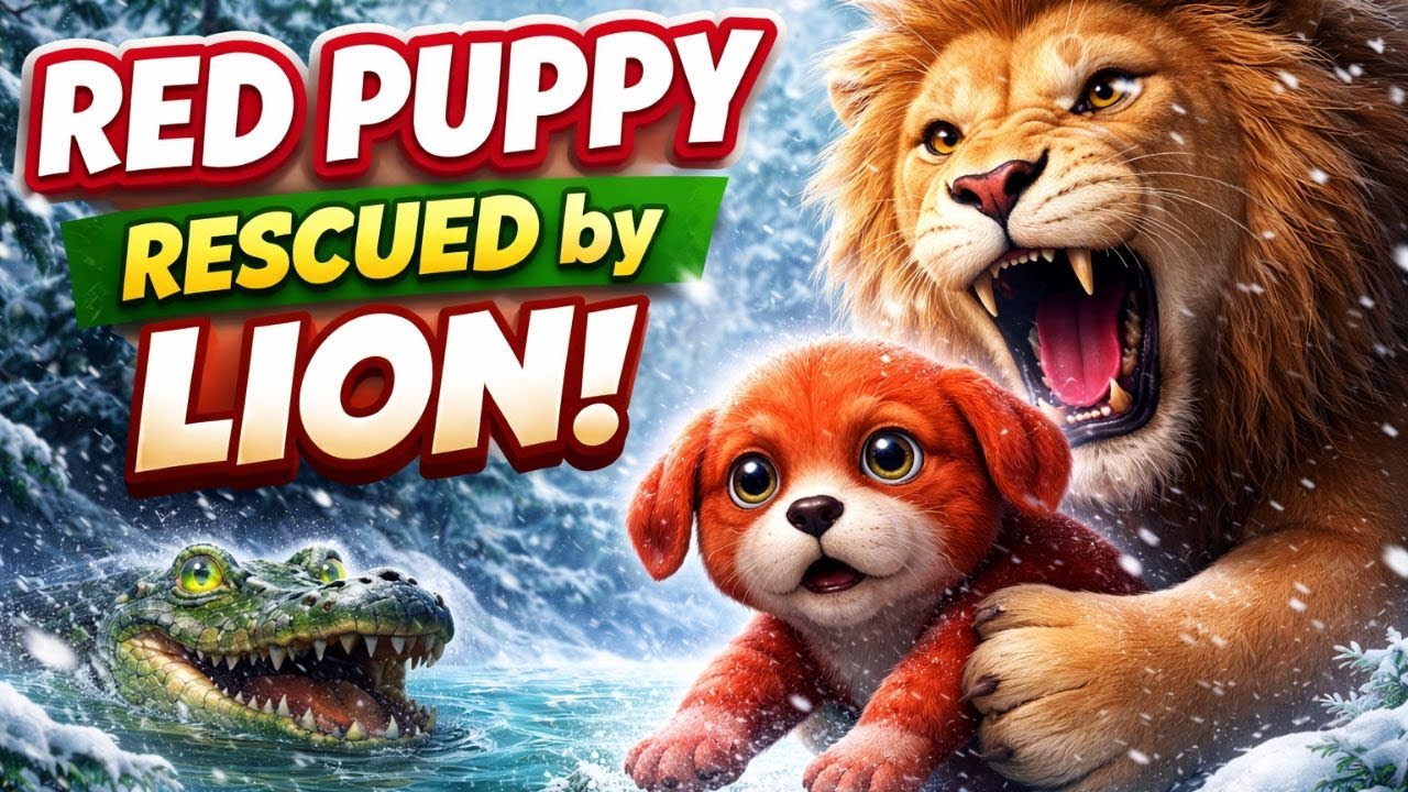Red Puppy Rescued by Lion ❄️🐶 | Epic Jungle Adventure