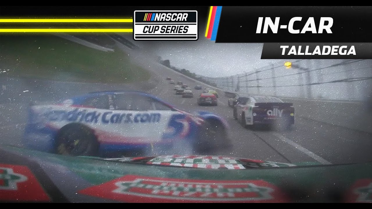 In-car: Ryan Preece makes hard contact with Kyle Larson | NASCAR | Talladega