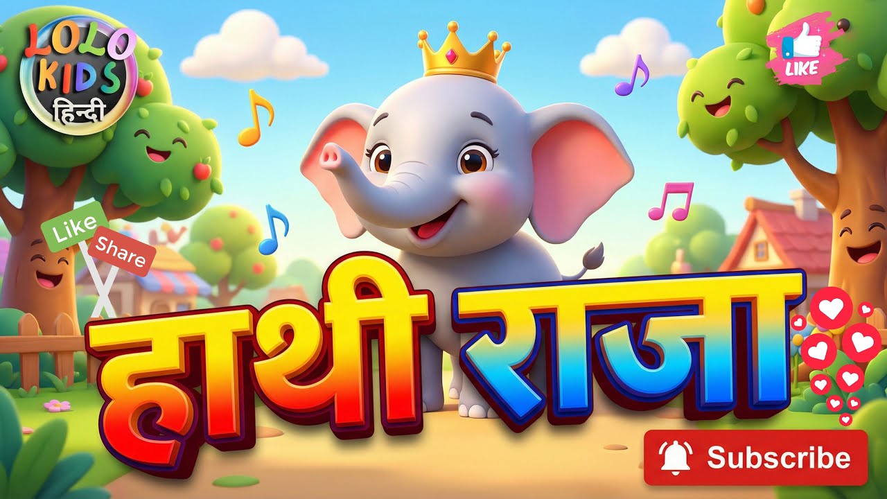 हाथी राजा | Ek Mota Hathi | Hathi Raja Kaha Chale | Hindi Rhyme | 3D Cartoon Poem | LOLO KIDS HINDI