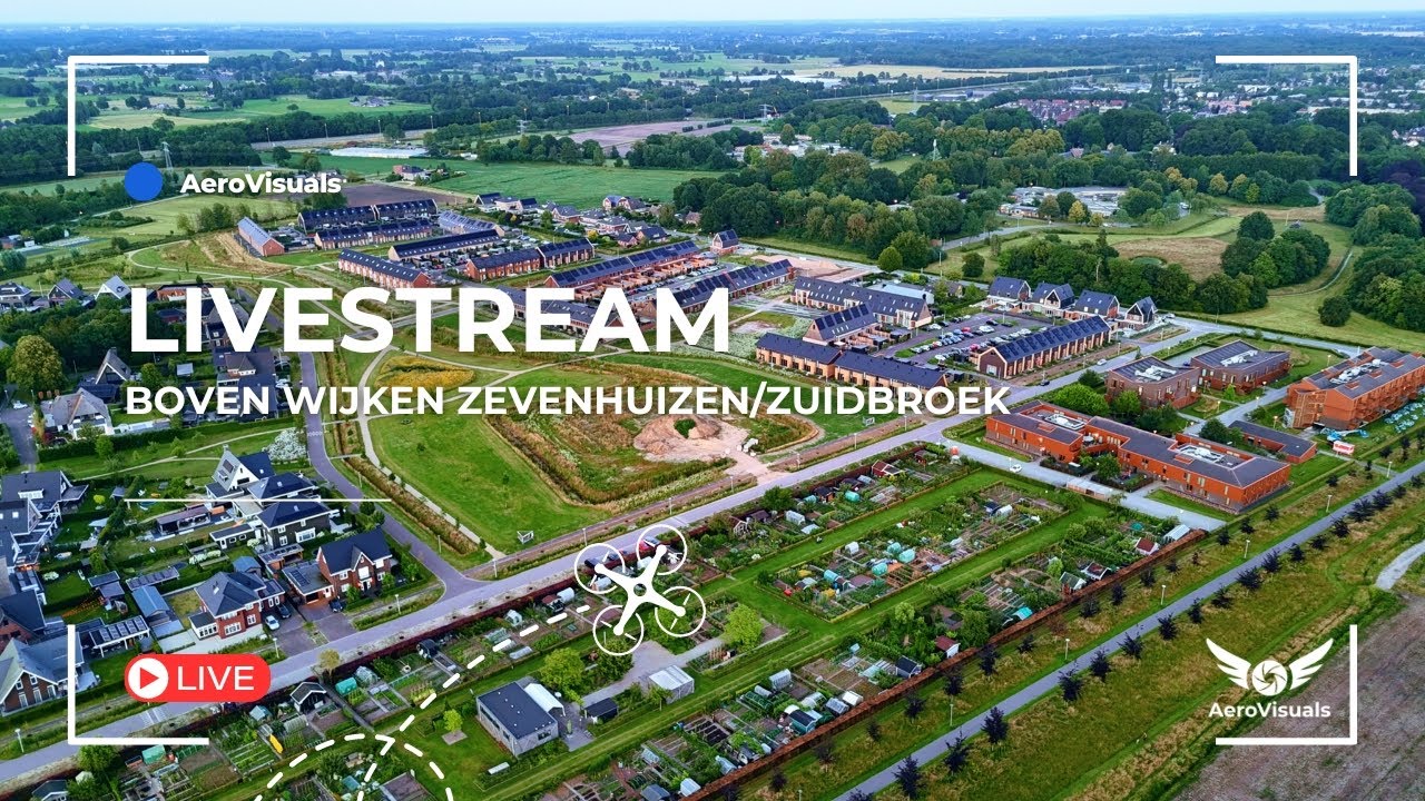 🔴 LIVE: Dronevlucht 🚁 boven wijken #zevenhuizen #zuidbroek