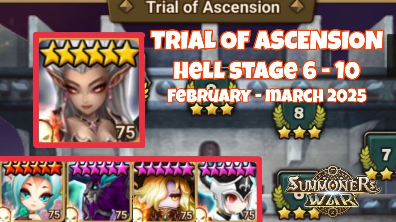 TOA HELL STAGE 6 - 10 CLEAR [ ⭐3 ] FEBRUARY - MARET 2025 | SUMMONERS WAR SKY ARENA