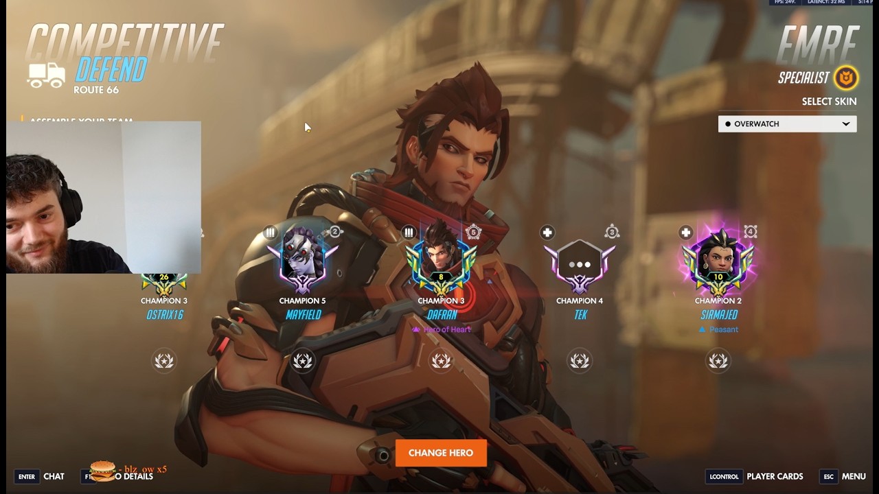 Лучший игрок в Overwatch на позиции DPS, Дафран, путь к первому месту в рейтинге за Эмре.