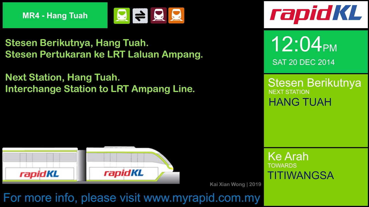 RapidKL KL Monorail Line Train Announcement