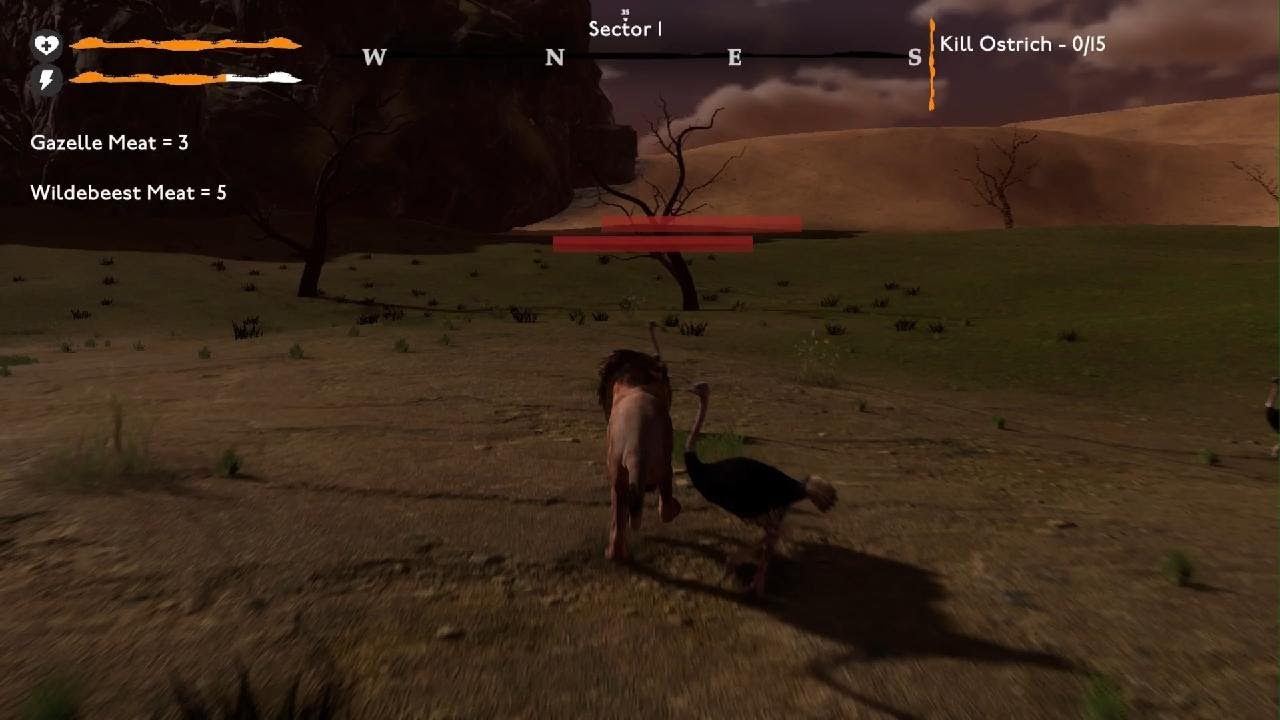 Lion Simulator Survival: caçando avestruz
