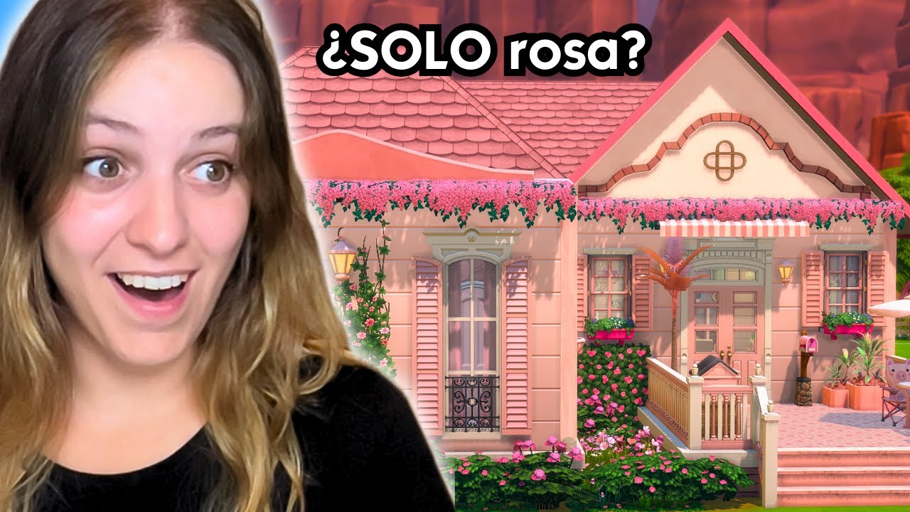 Los Sims 4 PERO solo puedo USAR UN COLOR | Color ROSA | Barrio Arco&iacute;ris 🌈 || Marta