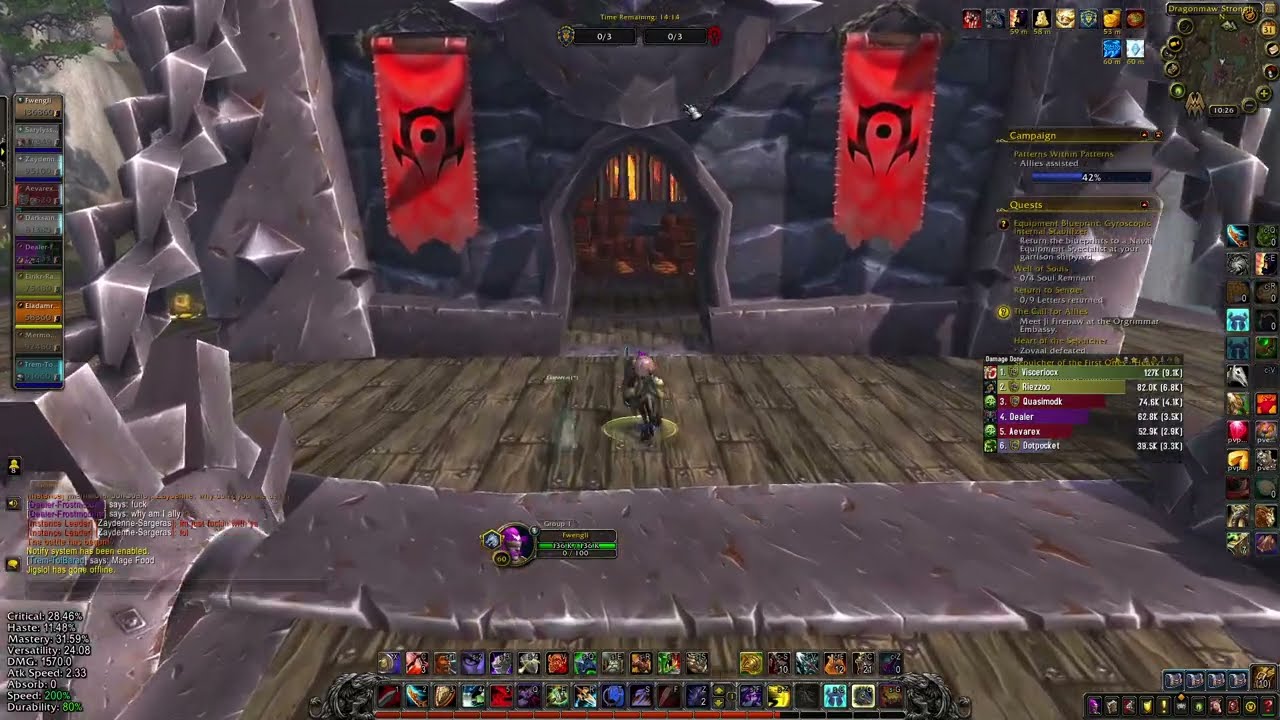 WoW Shadowlands 9.2.5 protection warrior pvp Twin Peaks