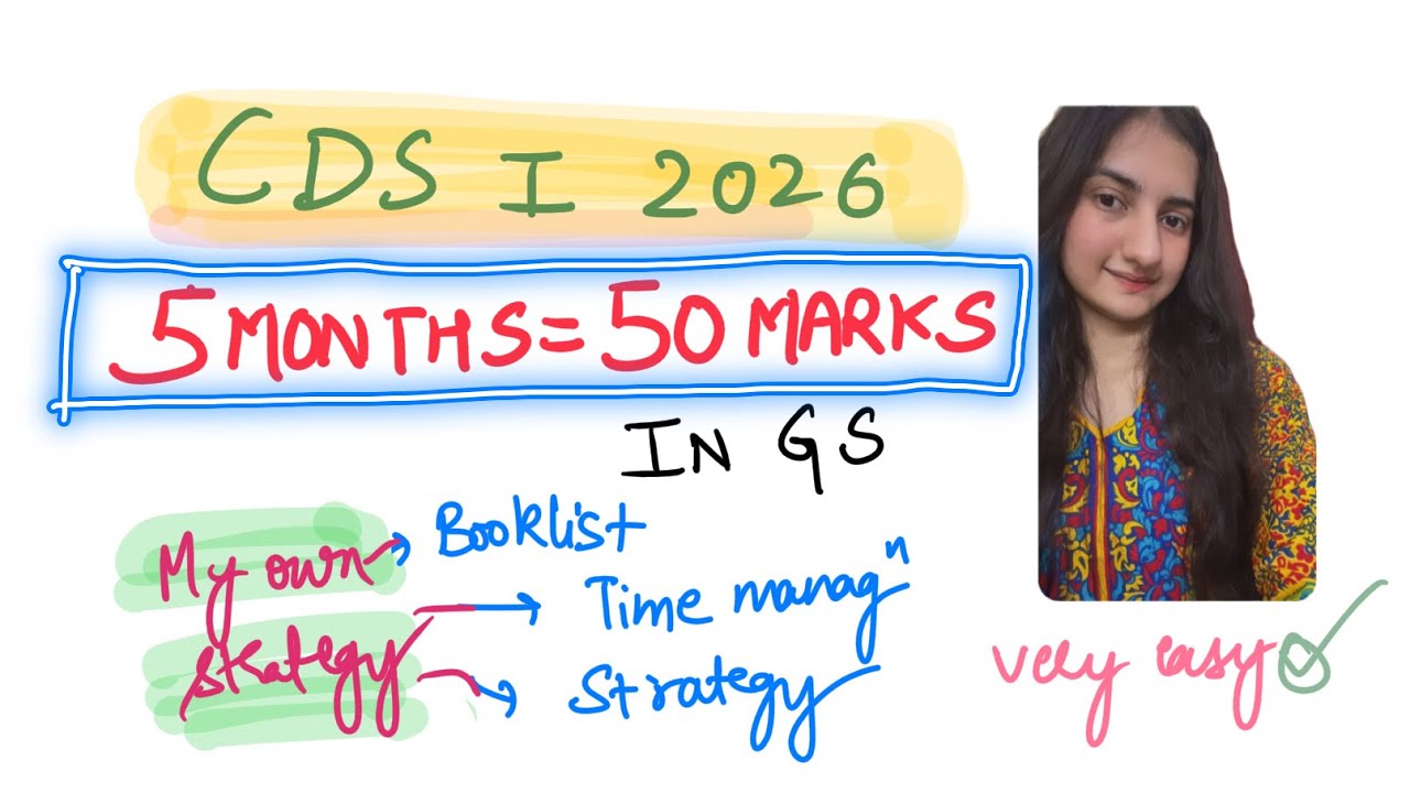 5 MONTHS=50 MARKS IN CDS GS (MY complete book list and strategy )