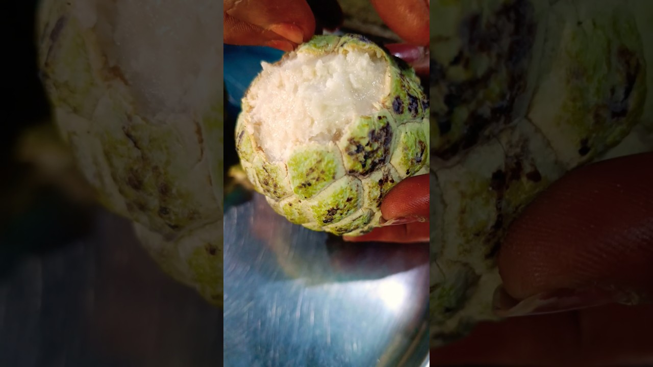 What you call this juicy FRUIT in ur area?🤔 #custardapple #sitaphal #sugarapple #cherimoya #sharifa