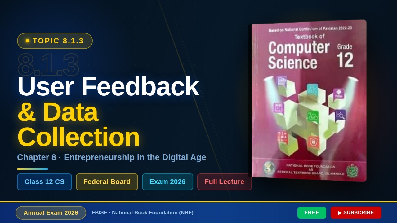 Class 12 Computer Science | Collecting User Feedback (8.1.3) | Federal Board FBISE 2026