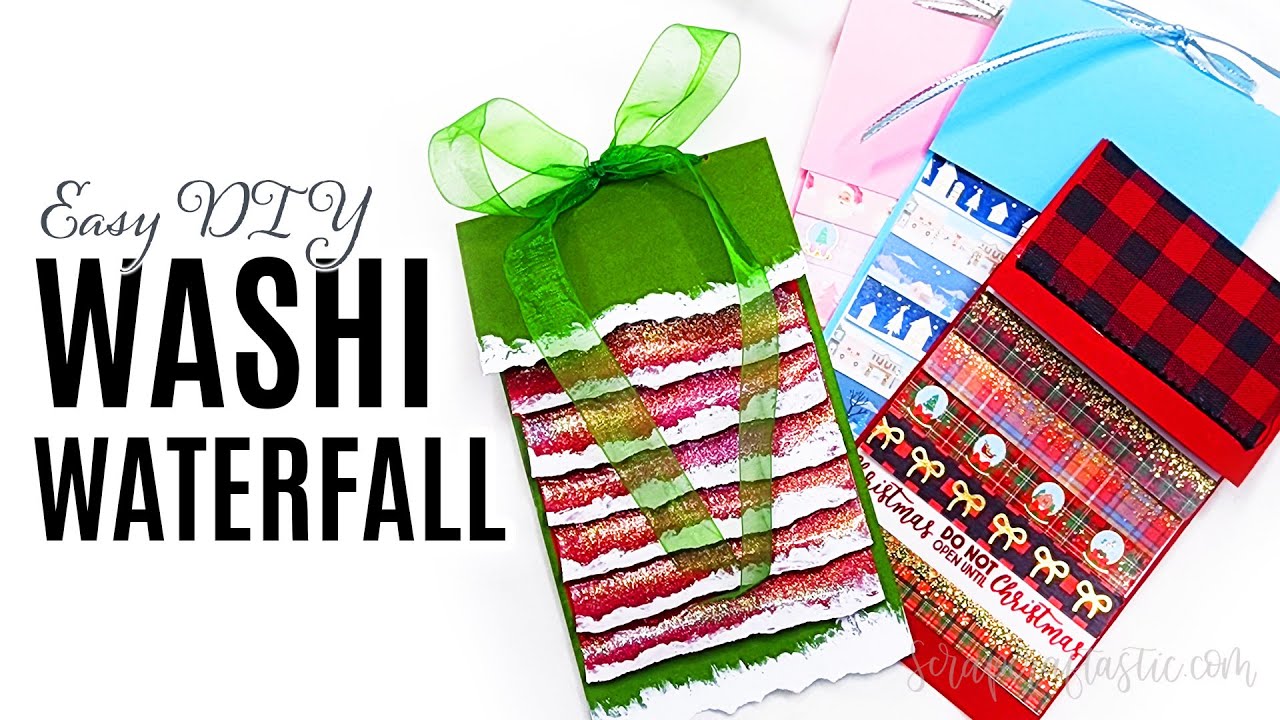 EASY DIY Washi Tape & Mixed Media Waterfall December Daily Notepad