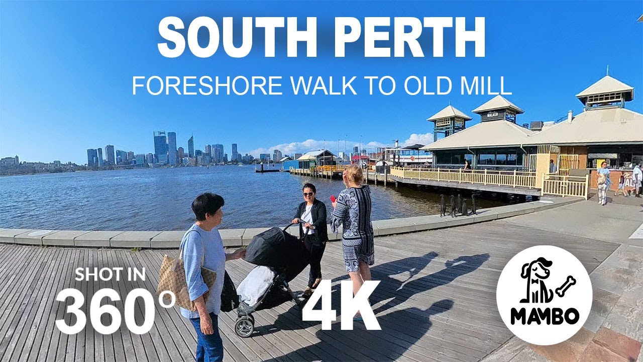 South Perth Walk Tour 4K | UHD #2024 #southperth #foreshore #perthcity #oldmill