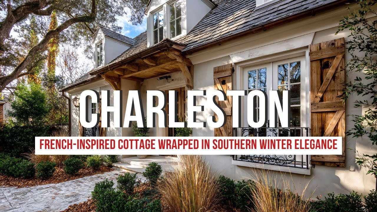 French Inspired Cottage in Charleston Wrapped in Southern Winter Elegance