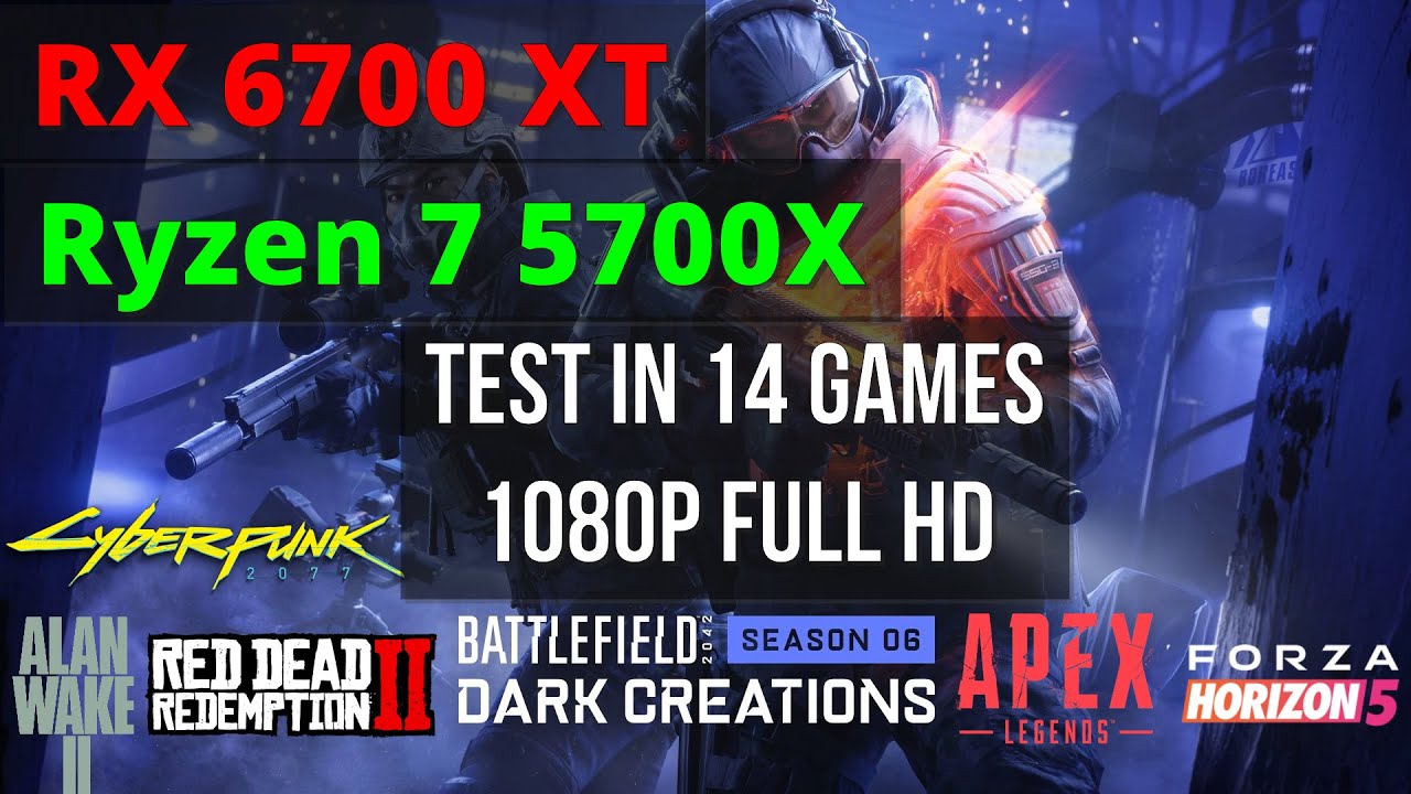 AMD RX 6700 XT, Ryzen 7 5700X - 12 games tests in 1080p