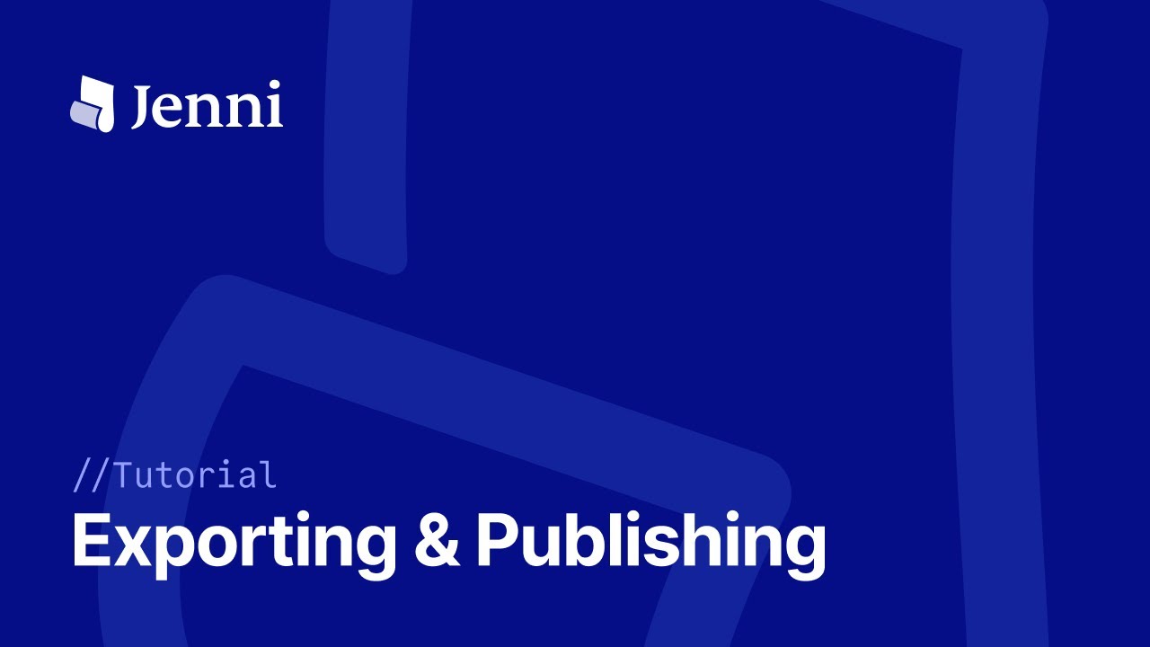 How to export & publish your document on Jenni AI