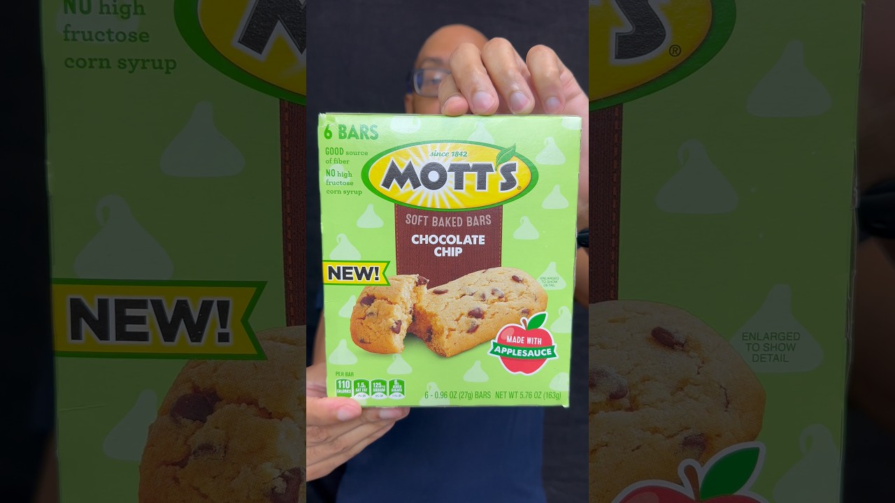 🍪 Мягкие запеченные батончики Motts с шоколадной крошкой 🌾 с яблочным пюре #шоколаднаякрошка #ябл...